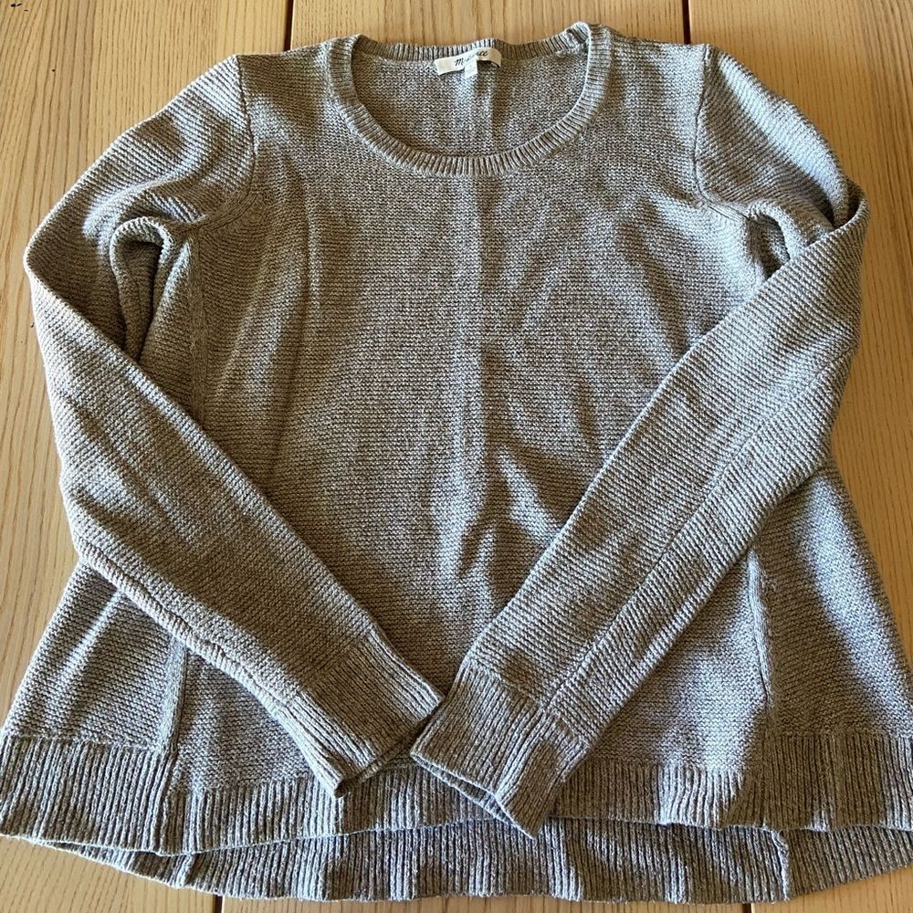 Madewell long sleeve knit Grey long sleeve sweater-  Size S